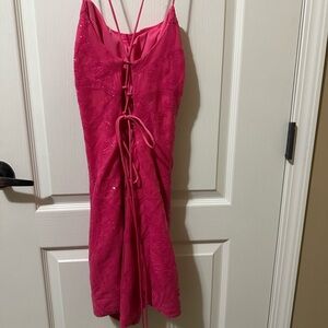 Pink Lace Strappy Dress